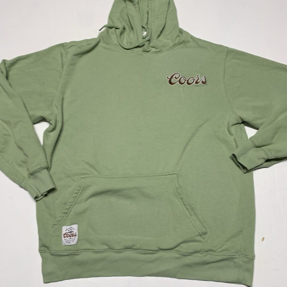 New Coors Golden Beer Hoodie Medium Rocky Mountain Size L Original, Green